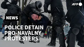 Police detain pro-Navalny protesters in Saint Petersburg | AFP