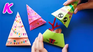 Оригами Елка из бумаги | Поделки на Новый Год без клея |  Amazing Origami Paper Christmas Tree