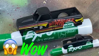 HOW TO REMOVE HOT WHEELS DECALS USING DRY ERASE MARKERS EASY !