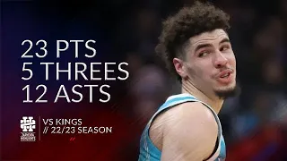 LaMelo Ball 23 pts 5 threes 12 asts vs Kings 22/23 season