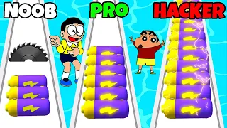 Can Shinchan And Nobita Beat This BATTERY RUN GAME!? 🤣|| 🤣Funny Game