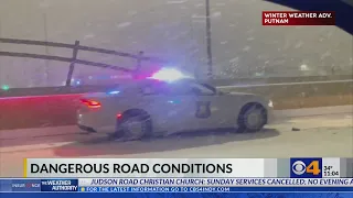 Dangerous road conditions in Indiana