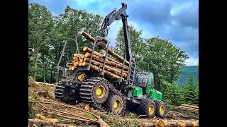 🌲 BIG DEERE • John Deere 1910E • Forwarder in Action • LFT GmbH • Forestwork • loading • Bigger🌲