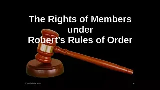 Enforcing Your Rights under Robert's Rules of Order