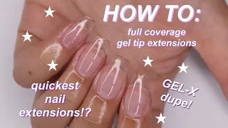 FULL COVERAGE gel tip nail extension tutorial!