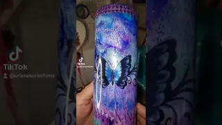 Butterfly Glow In The Dark Tumbler #arlenescreations #resin #butterfly #tumbler