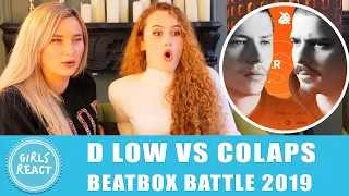 Girls React. D-LOW vs COLAPS | Grand Beatbox Battle 2019 | 1/4 Final. React to beatbox.
