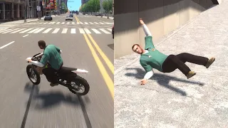 GTA 4 - Motorcycle Ragdoll Compilation #6 (Euphoria Physics)