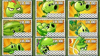 PvZ 2 Challenge - All GREEN Plant Max Level Use 5 Plant Food Vs 30 Birthday Pharaoh Zombie