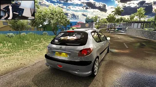 Peugeot 206 GTI Through Traffic - Assetto Corsa I Steering Wheel + Shifter I gameplay