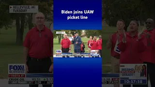 ‘STICK WITH IT’: Biden makes history by joining the UAW strikes #shorts