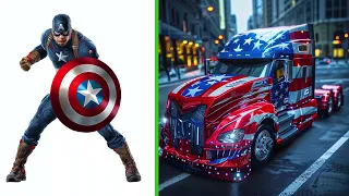 AVENGERS As TRUCK VENGERS 🔥 All Characters (MARVEL & DC) 2024