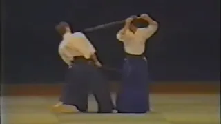 Mitsugi Saotomei in the 1st Aikido Friendship Demonstration (Tokyo, 1985)