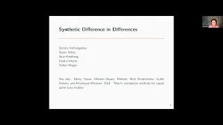 Susan Athey: Synthetic Difference in Differences