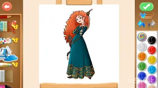 How to Draw and Coloring Disney Princess Merida | Kids Learn Drawing | Art Colors for Children