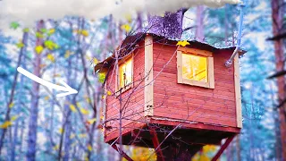 BUILT THE BEST TREE HOUSE IN THE FOREST! / 3 months in 40 minutes