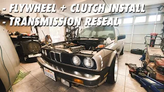 5 Speed Manual Swap on my E30! Pt. 2 ( Flywheel, Clutch, Transmission Reseal, + More)