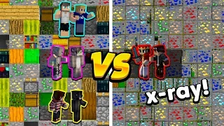 4 DRUŻYNY vs X-RAY! - BLOCKED IN COMBAT w MINECRAFT