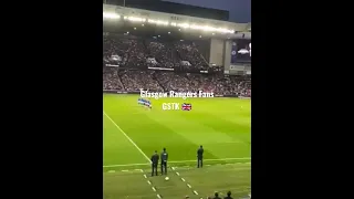 Rangers fans sing the National anthem at Ibrox Stadium 🇬🇧👑