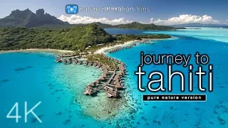 JOURNEY to TAHITI (4K UHD Nature Sounds Only) Whales & Beaches - Ambient Film for Relaxation