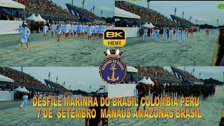Bicentenário #7desetembro DESFILE DA MARINHA DO BRASIL COLOMBIA PERU  2022 MANAUS AMAZONAS BRASIL