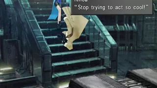 Rinoa kicks Irvine down the stairs Final Fantasy VIII