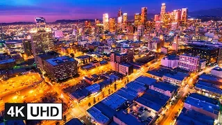 🔥 4K Drone | Los Angeles, California Travel Time Lapse: Night Downtown, Hollywood, Santa Monica