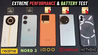 Nothing Phone 2 vs Oneplus 11R vs iQOO Neo 7 pro / Nord 3 / Realme 11 Pro Performance & Battery Test