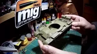 Tamiya 1:35 scale Russian T 55A medium Tank build video 2