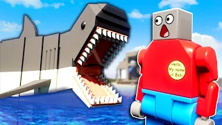 GIANT SHARK SURVIVAL! - Brick Rigs Multiplayer Gameplay