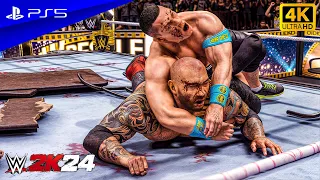 WWE 2K24 - John Cena vs. Batista | Extreme Rules Match at Wrestlemania | PS5™ [4K60]