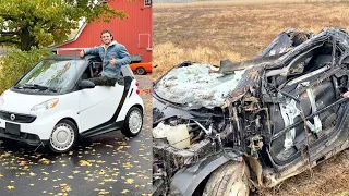 I destroy a brand new smart car in 3 minutes flat