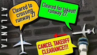 ATC ERROR | Runway incursion. Airplane Ahead, Cancel Takeoff Clearance! REAL ATC