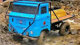 AMAZING RC OFF-ROAD TRUCK 4X4 4WD IN THE MUD IFA-W50 NICE OLD TRUCK AT HARD WORK AND IN MOTION