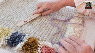 How to Stitch a Rya Rug - Closeup