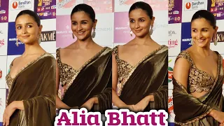 Alia Bhatt Slaying in Saree Look for 22nd Zee Cine Awards 2024