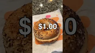 Bacon Egg & Cheese Bagel Hack at Dunkin Donuts // Food Hacks