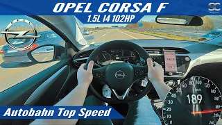 Opel Corsa F 1.5L 102HP (2021) - Autobahn Top Speed Drive POV