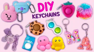 8 KEYCHAINS IDEA - How To Make Super Cute Keychain - Octopus Keychains - Donut Notebook Keychains