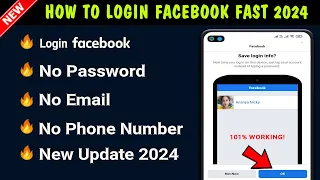 New!!🔥 How to Login Facebook without Email and Phone number UPDATED METHOD 2024