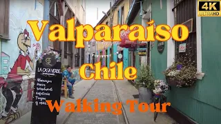 Valparaiso Walking Tour, Chile 🇨🇱 - 4K - The City of Street Art #walkingtour