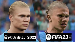 FIFA 23 vs eFootball 2023 | Manchester City Player Faces Comparison | Fifa 23 Faces #fifa23 [PC/HD]