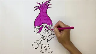 Раскраски Розочка Тролли | Rose Trolls Coloring Pages | Конфетки ТВ