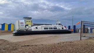 Southsea hovercraft arrive and depart