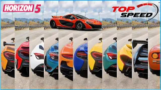 Top 13 Fastest Mclaren Cars - Forza Horizon 5 | Acceleration & To Speed Challenge ( All Stock)