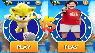 Sonic Dash Movie Super Sonic vs Tag with Ryan PJ Masks Catboy - All Characters Unlocked Run Gameplay