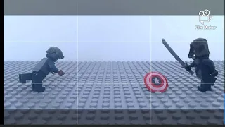 LEGO Captain America VS Taskmaster stop motion fight