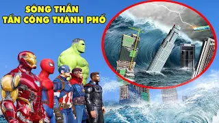 GTA 5 Ngày Tận Thế Sóng Thần Nhấn Chìm Thành Phố Trong Nước IRON MAN Bị Lạc Mất Biệt Đội Avengers !