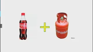 Что будет ,если смешать газ(пропан) и Coca-Cola?