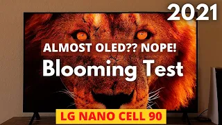 2021 LG NanoCell 90 Series TV blooming test and dark room performance